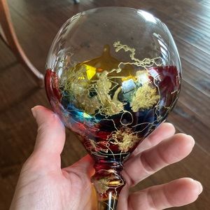 4 hand painted vintage glasses